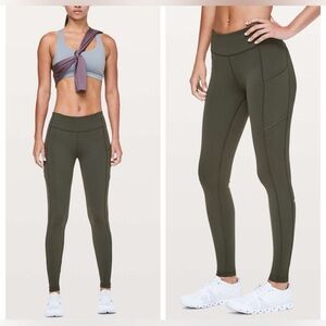 Lululemon Speed Up Tight Full On‎ Luxtreme 28 Sz 4 Olive Green Womens Leggings